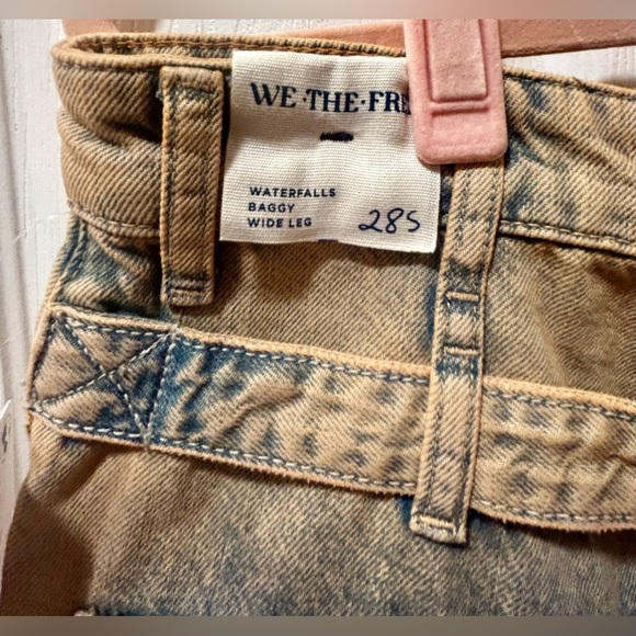 NWT We The Free Waterfalls Baggy Wide-Leg Jeans in Cowboy Khaki 28 S - Picture 8 of 12